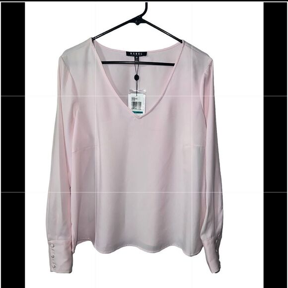 Rebel Wilson X Angels Plus Size Blouse Size 0X NWT Lilac Pink - Picture 1 of 5